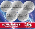 5 x CR1632 WILHELM Blister Lithium Knopfzelle 3V 140 mAh ø16 x 3,2 mm Batterie DL1632