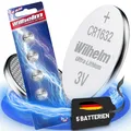 5 x CR1632 WILHELM Blister Lithium Knopfzelle 3V 140 mAh ø16 x 3,2 mm Batterie D