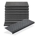 BigDean 10er Set Stufenmatten aus Gummi - 65x25cm - Treppenstufen Matten für Außen Outdoor - Antirutschmatten Treppe Anti-Rutsch Gummimatten