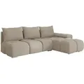 Mirjan24 Ecksofa, Beige, Textil, 5-Sitzer, Ottomane rechts,L-Form, 270x183 cm, Wohnzimmer, Sofas & Couches, Wohnlandschaften, Ecksofas