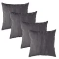 sleepling 4er Set Sofakissen Kord dunkelgrau 40x40 cm, Kissen mit Kissenfüllung und Bezug, Zierkissen aus robustem Polsterstoff, Deko Kissen, Couchkissen 40 x 40 cm, Polster, Sofa Kissen, Made in EU