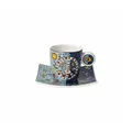 Goebel Espressotasse James Rizzi - Give Peace a Chance, Fine Bone China, mit Untertasse bunt