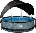 EXIT Framepool inkl. Sonnensegel (Set, 4-tlg), ØxH: 300x76 cm, mit Kartuschenfilterpumpe und Sonnensegel