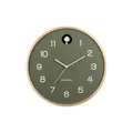 Karlsson Kuckucksuhr Natural Cuckoo - Jungle Grün - Ø31,5cm - Rund - Birkenholz - Wanduhr Modern Wohnzimmer - Wanduhren - Kuckucksuhr