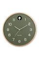 Kuckucksuhr Natural Cuckoo oliv/birke Ø 32 cm Holz rund Wanduhr Vogelgeräusche