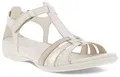Riemchensandale "FLASH", Sommerschuh, Sandalette, Klettschuh, im Metallic-Look, Gr. 36, weiß-beige
