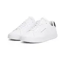 Tommy Hilfiger TH COURT LTH DETAIL ESS Sneaker, Freizeitschuh, Halbschuh, Schnürschuh mit seitlichem Logoschriftzug blau|weiß 44 EU