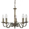Richmond, 5Flammige Deckenleuchte, Antik Messing, Scrollarme Antique Big.Light