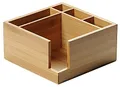 Kesper 70851 Serviettenspender-Besteckkasten 5-fach aus FSC-zertifiziertem Bambus/Besteckhalter/Box