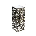 Deko Säule Bodensäule ELLIS Wellen H. 70cm 27x27cm silber Metall Casablanca