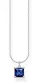 THOMAS SABO Silberkette Halskette mit blauem Stein - 925er Sterlingsilber