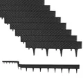 BigDean 6,4 m Rasenkante mit 8 Elemente á 80 cm - Biegbarer Kunststoff in Rattan-Design - Beeteinfassung, Beetumrandung, Palisaden - 9,5 cm hoch