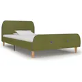 vidaXL Bettgestell Grün Stoff 90x200 cm NEU