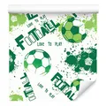 Muralo Tapete 10m Rolle Vlies Tapete Fußball Sport Kinder Junge Spielen Lächeln Vliestapete 1000 x 53cm Wand Tapete Wohnzimmer Kinderzimmer Moderne Wanddeko Wand Dekoration
