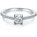 Trilani Silberring Verlobungsring aus 925 Sterling Silber, mit Zirkonia silberfarben 49