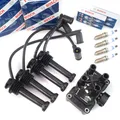 BOSCH Zündspule Zündkabel Satz Zündkerzen für FORD Fiesta Focus 1.25 1.4 1.6