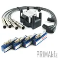 Zündspule Zündkabel Satz + BOSCH Zündkerzen für Audi A3 A4 VW Golf Passat 1.6