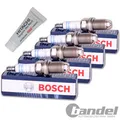 4x BOSCH ZÜNDKERZE+FETT passend für AUDI A2 A3 A4 A6 TT BMW 3/5er Z3 E30 E36 E34