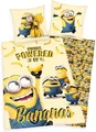 Minions Bettwäsche glatt Powered By Bananas 100 % Baumwolle Zipper 135 x 200 cm