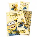 Minions Bettwäsche 80x80 135x200 cm "Powered by Bananas"