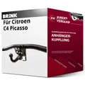 Für Citroen C4 Picasso I Typ UD (Brink) Anhängerkupplung horizontal abnehmbar