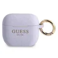 Guess Apple AirPods 3 Cover Glitter Lila Silicone Schutzhülle Case Etui
