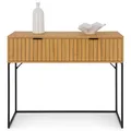 IDIMEX Konsolentisch SELO mit 2 Schubladen in Wildeiche Dekor - Flurtisch, Schubladenfront mit Rillen Design. Flurmöbel, Dielenmöbel, Kommode aus MDF & Metall