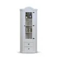 Ebuy24 - New Mexico Eckschrank Mit 1 Glastür Und 2 Schubladen, Weiß Gewachst.