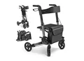 Juskys Rollator Vital faltbar, leicht & höhenverstellbar aus Aluminium bis 130 kg mit Sitz Schwarz