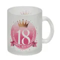 Happy Birthday 18 Krone Glas Tasse