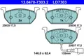 Bremsbelagsatz Scheibenbremse ATE Ceramic 13.0470-7303.2 für VW AUDI SKODA GOLF