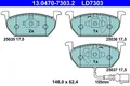 ATE Bremsbelagsatz, Scheibenbremse Vorderachse u.a. für AUDI, SEAT, SKODA, VW