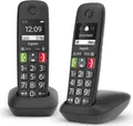 Gigaset E290 Duo - Schnurlostelefon mit Rufnummernanzeige - ECO DECT\GAP - Schwarz + zusätzliches Handset (L36852-H2901-B101)