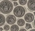 Versace Home Designer Tapete Beige Grau Medusa-Kopf Logo 38611-2 (8,35€/1qm)