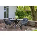 Gartenmöbelset Diningsessel Marbella mit Tisch Almeria 120 cm - Grau