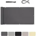 Sekey Balkonsichtschutz Polyester Blickdichte Windschutz Reißfest Anthrazit 90x600cm