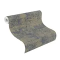 Tapete Vlies Rasch Putz-Optik blau gold Kimono 410723 (4,15€/1qm)