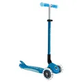 GLOBBER Elite Glow Lights – Roller Kinder, 120/80 mm, 3-rädrig, verstellbar, LED-Leuchtrollen, Glow-Effekt, Petrol