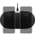 Goobay Kabellose Dual-Schnellladematte 10 W (schwarz) - Schwarz