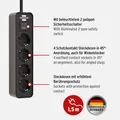 Steckdosenleiste 4-fach Brennenstuhl Ecolor 150cm Kabel schwarz mit Schalter