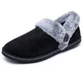 Skechers Cozy Campfire kuscheliger Damen-Slipper, Schwarz, 41 EU