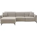 Ecksofa - 280 x 167 cm - Beige - Webstoff - elektr. Reclinerfunktion - Beige