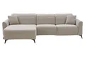 Ecksofa Polstergarnitur elektrische Reclinerfunktion Beige Webstoff 280 x 167 cm