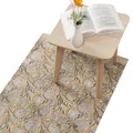 HOMELEVEL Teppich Läufer für Schlafzimmer - 80 x 150 cm - Teppich waschbar für Wohnzimmer - Waschbarer Läufer - Teppich Bedroom Carpet - Blumenprint Beige