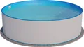 Stahlwandpool rund Größe wählbar, 120 cm tief, Stahl 0,4 mm weiß, Folie 0,4 mm blau, Einhängebiese Stahlwandpool rund 350x120cm, Stahl 0,4mm weiß, Folie 0,4mm blau, Einhängebiese