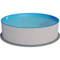 Planet Pool Stahlwandpool Rund 350 x 120cm Stahl 0,4mm Weiß Folie 0,4mm Blau Einhängebiese