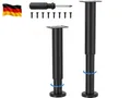 2 Stück Möbelfüße Verstellbar, Möbelfüße Höhenverstellbar 25-43cm, Metall Schwar