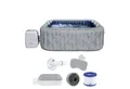 Bestway Whirlpool 6001Q LAY-Z-SPA Energiespar Whirlpool San Francisco HydroJet Pro, (Komplett Set, 1-tlg., Thermo-Abdeckung, Chemikaliendosierer, Filterkartusche, LED, Kissen), mit App-Steuerung, für 7 Personen 230 x 230 x 71 cm, Marmor-Optik