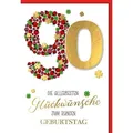 Verlag Dominique Grußkarten 90. Geburtstag - Karte mit Umschlag - Marienkäfer