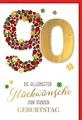90. Geburtstag - Karte mit Umschlag - Marienkäfer